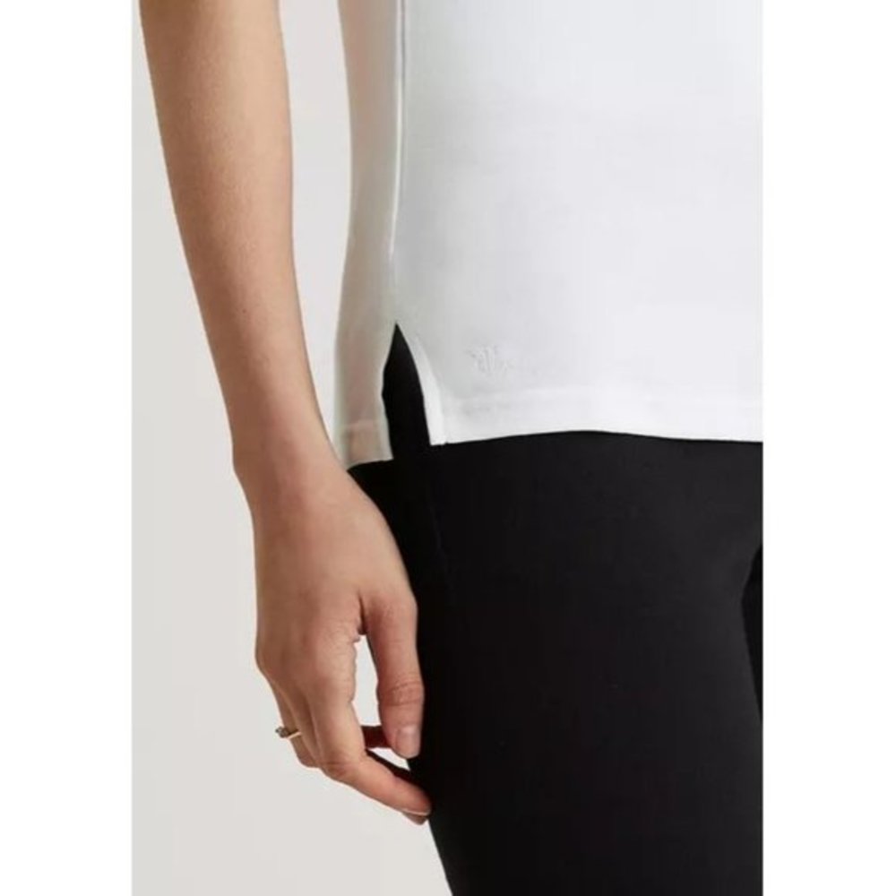 LAUREN RALPH LAUREN Petite Cotton Boat Neck T-Shirt in White - Picture 3 of 6